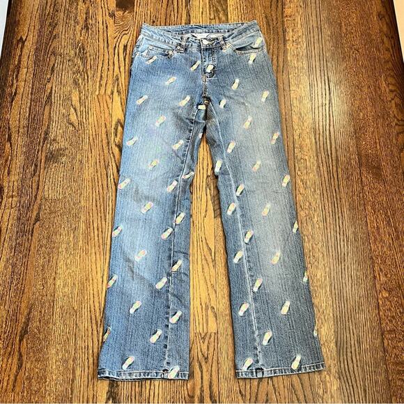 Lilly Pulitzer Denim - Lilly Pulitzer Jeans Wide Leg Vintage 2000s Preppy Flip Flops Women's Size 2